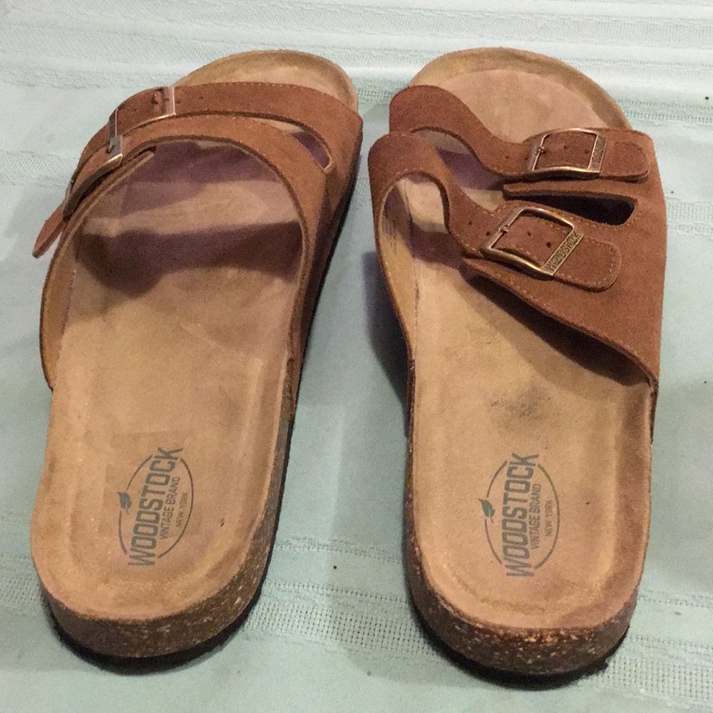 Woodstock Original Leather-Upper Sandal NEW Size 13 Dark Brown leather & Buckles - Picture 2 of 7